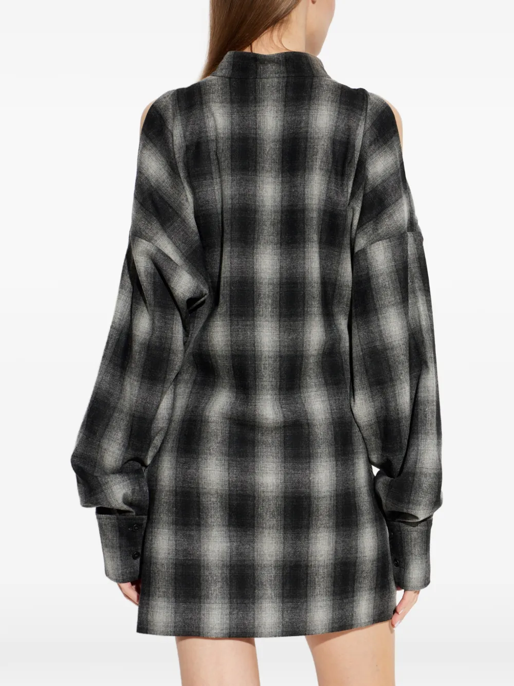 IRO Geruite mini-jurk met riem Zwart