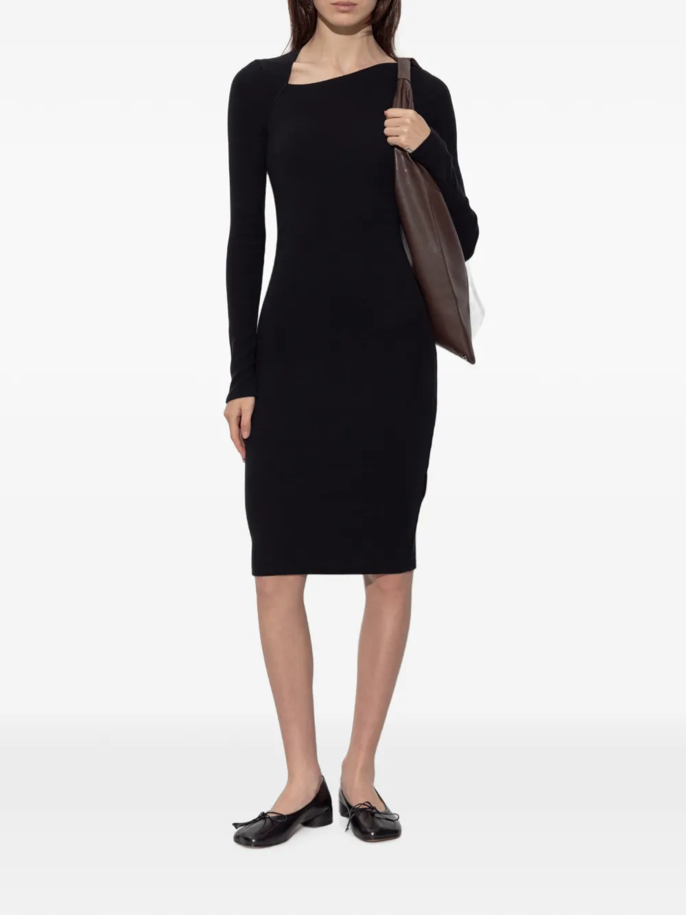 MM6 Maison Margiela Asymmetrische jurk Zwart