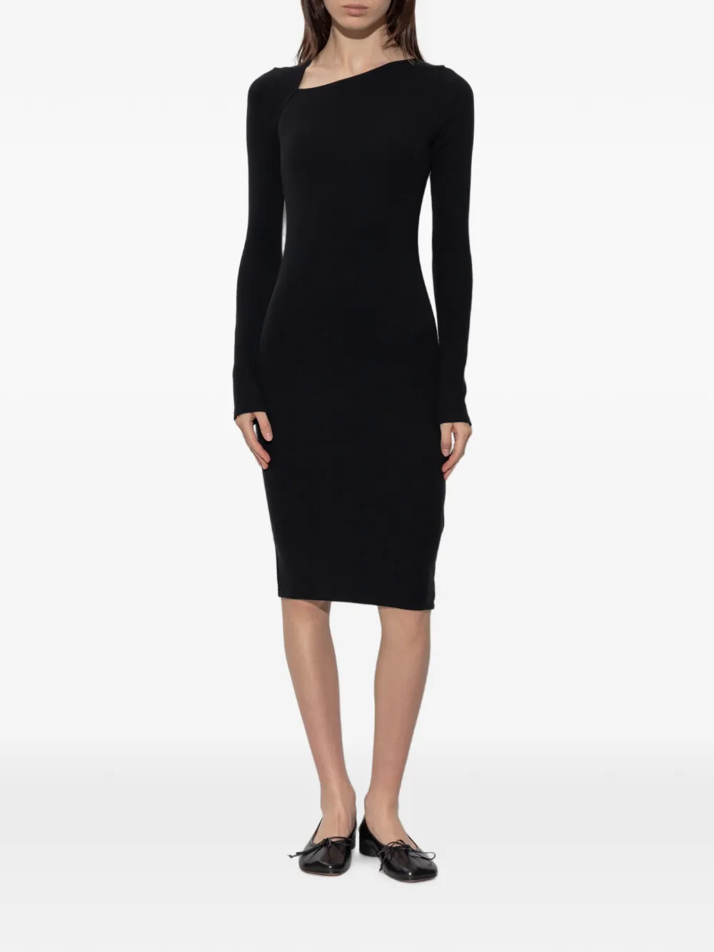 MM6 Maison Margiela Asymmetrische jurk Zwart