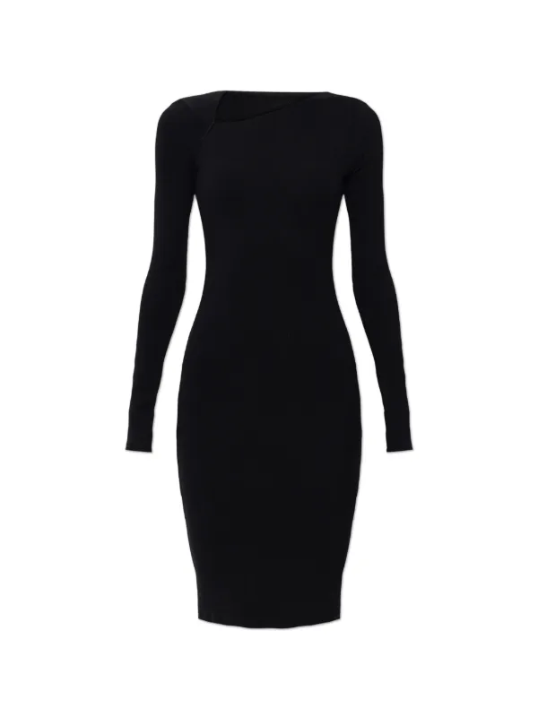 maison margiela asymmetric dress MM6, Layered Dress, Woman, Black, Size: 42