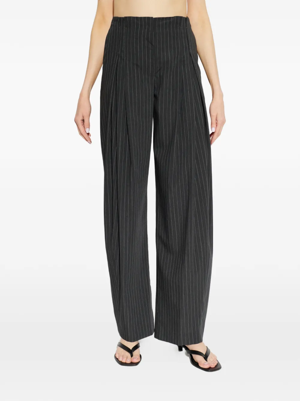 IRO Broek met krijtstreep Grijs