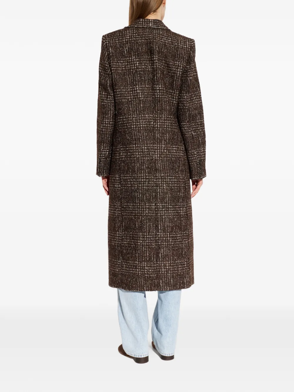 IRO Iglia tweed jas met enkele rij knopen Bruin