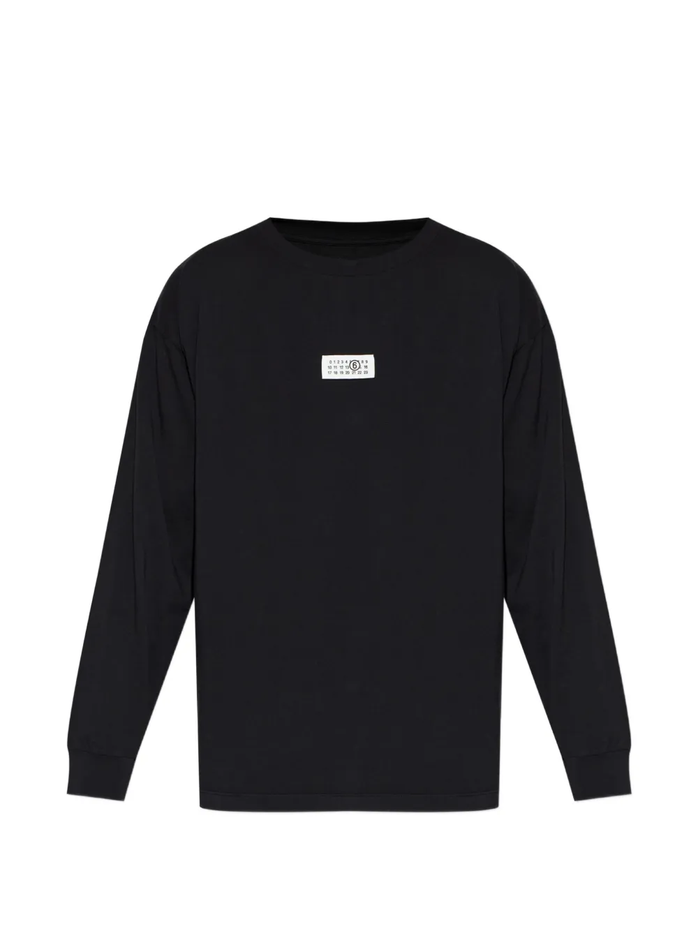 MM6 Maison Margiela logo-patch long-sleeve T-shirt - Schwarz