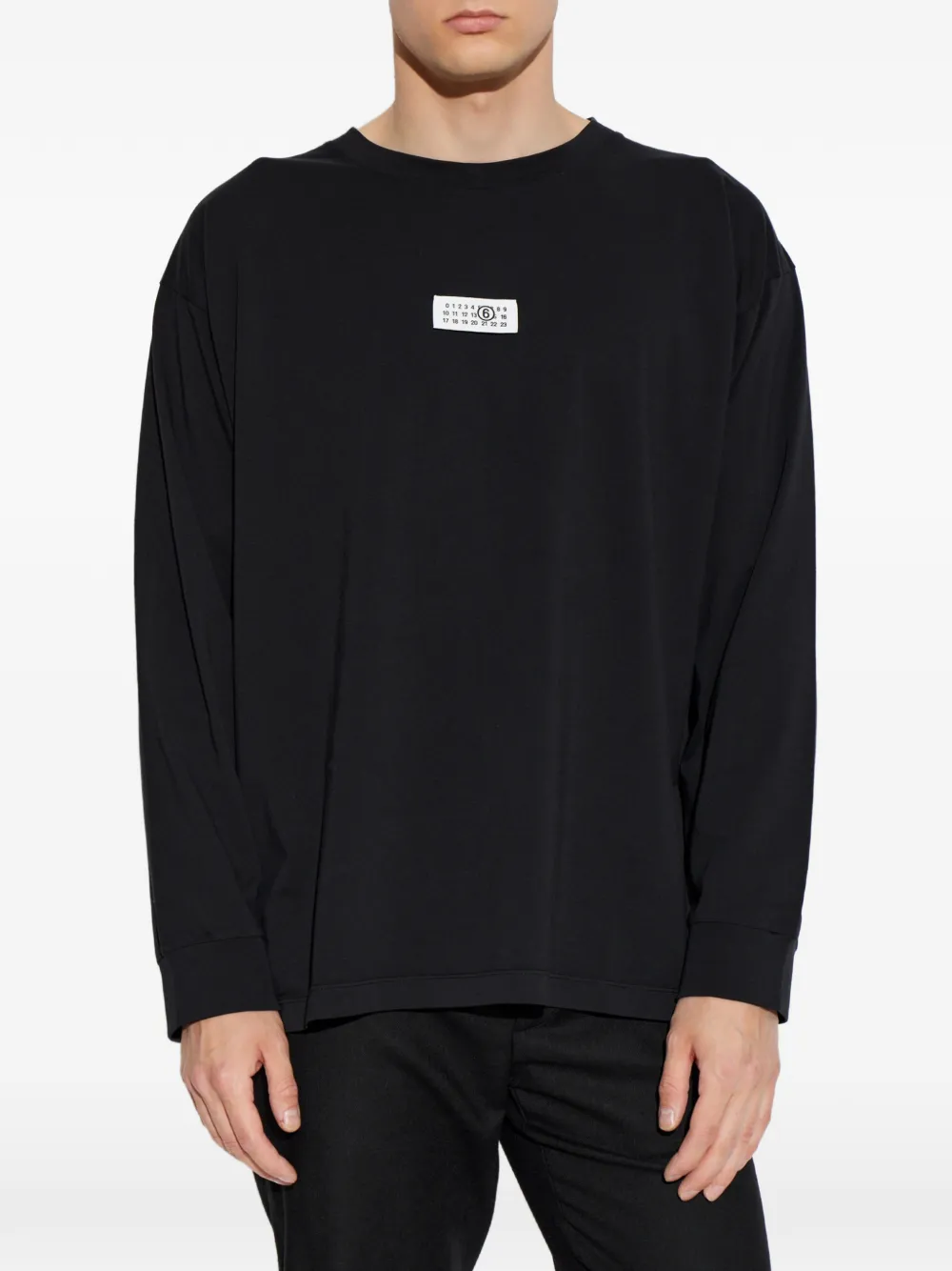 MM6 Maison Margiela T-shirt met logopatch en lange mouwen Zwart