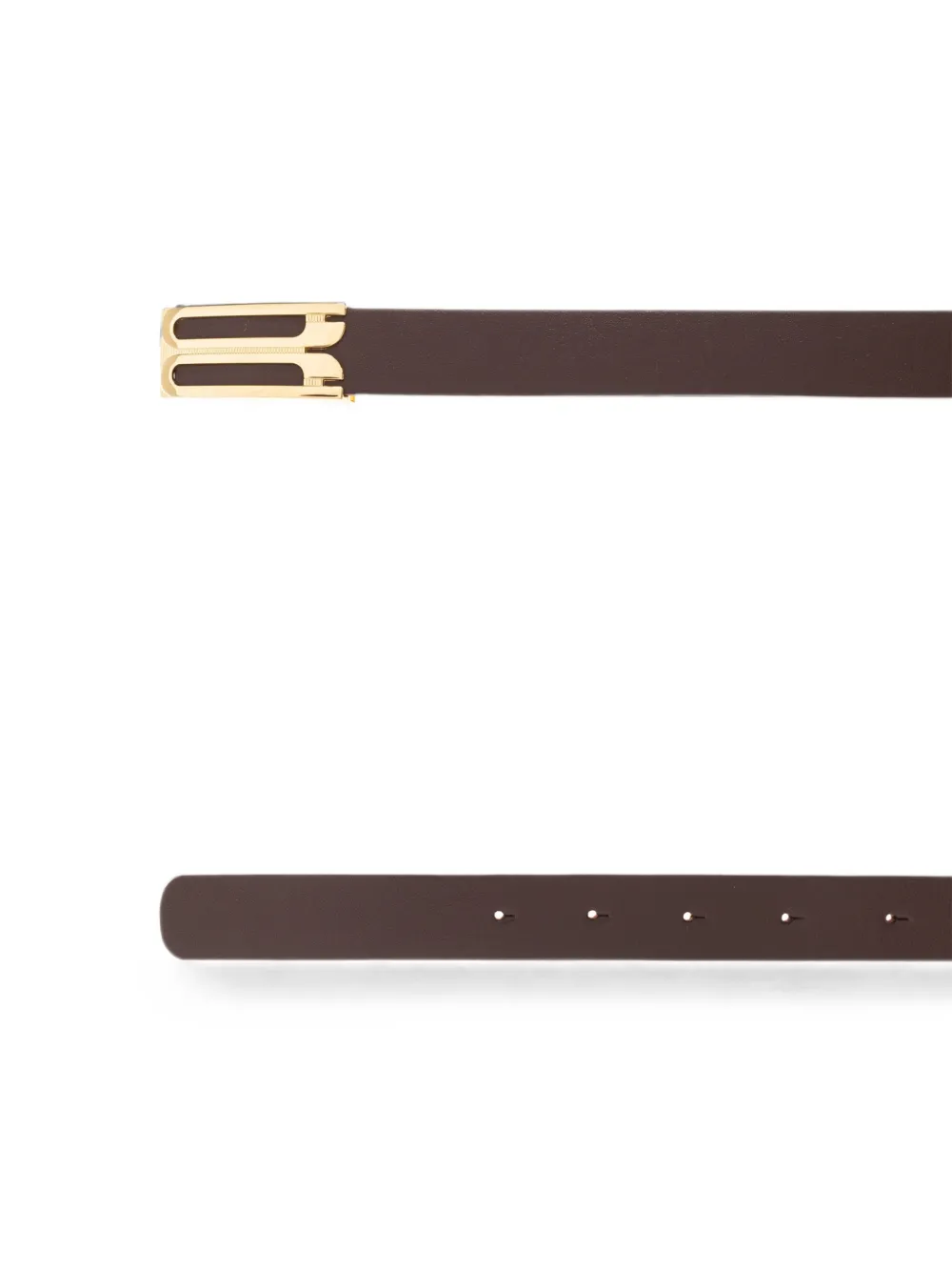 Victoria Beckham Dorian Monogram-buckle Leather Belt in Brown, view 3