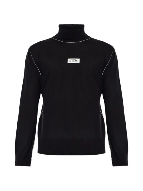 MM6 Maison Margiela jersey con cuello alto y costuras en contraste