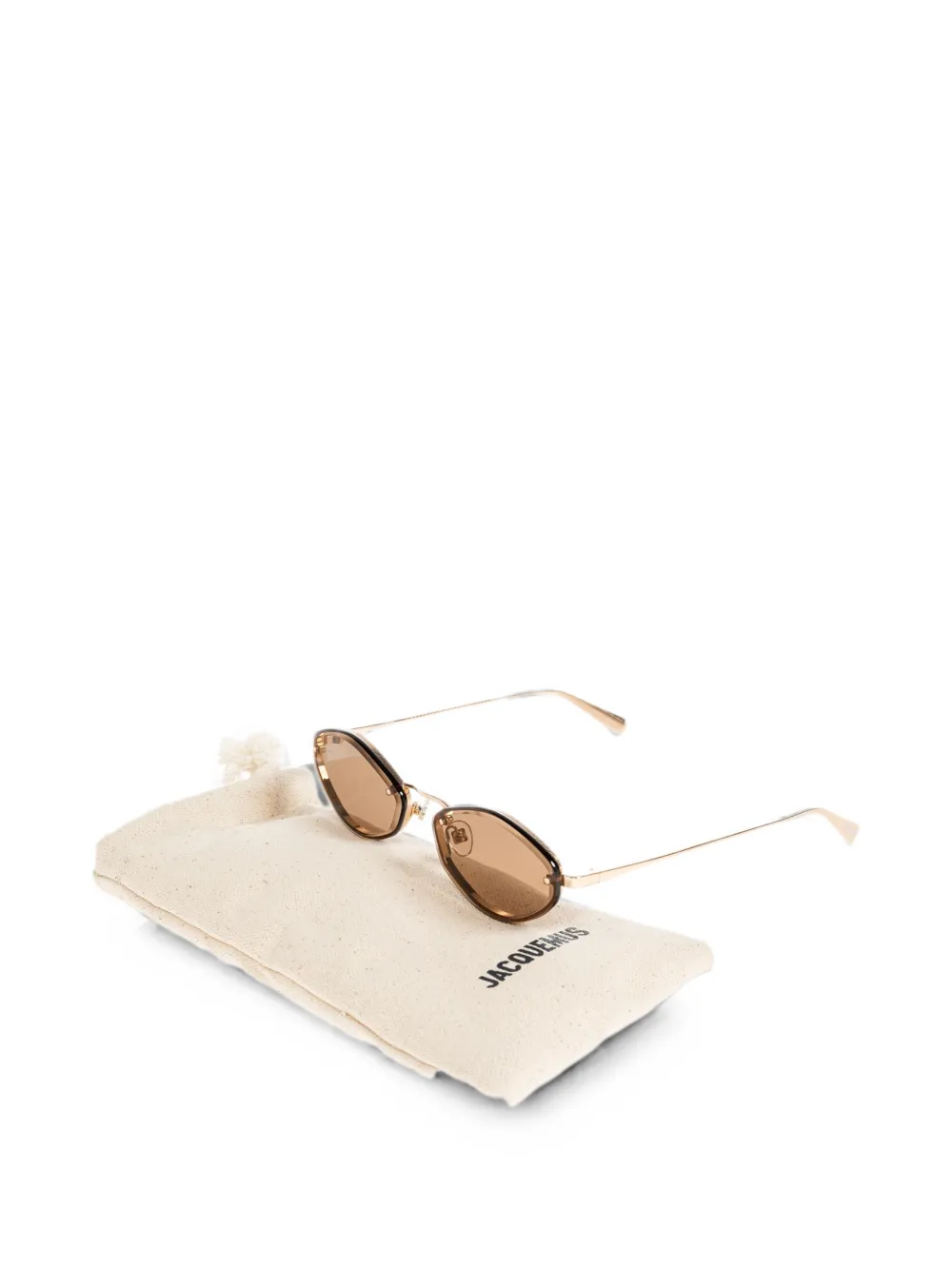 Jacquemus Zonnebril met geometrisch montuur Goud