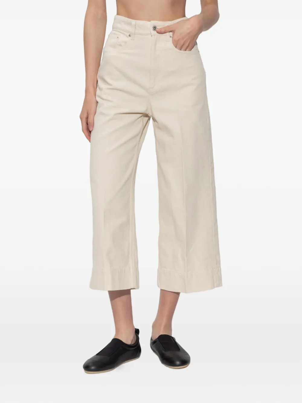 A.P.C. Thelma geplooide jeans met wijde pijpen Beige