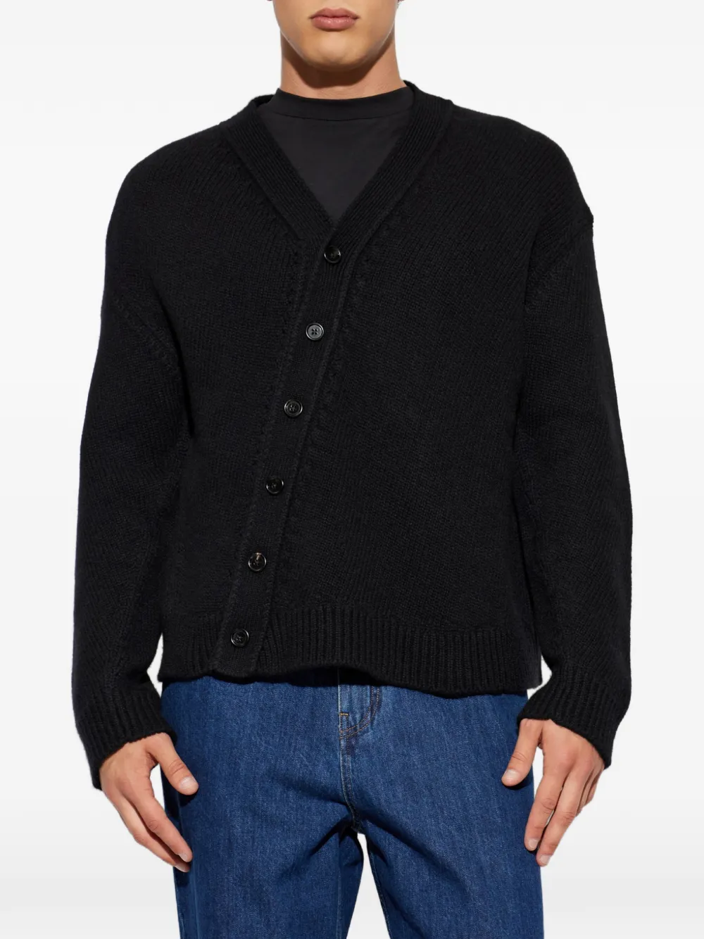 Jil Sander Vest met asymmetrische sluiting Zwart