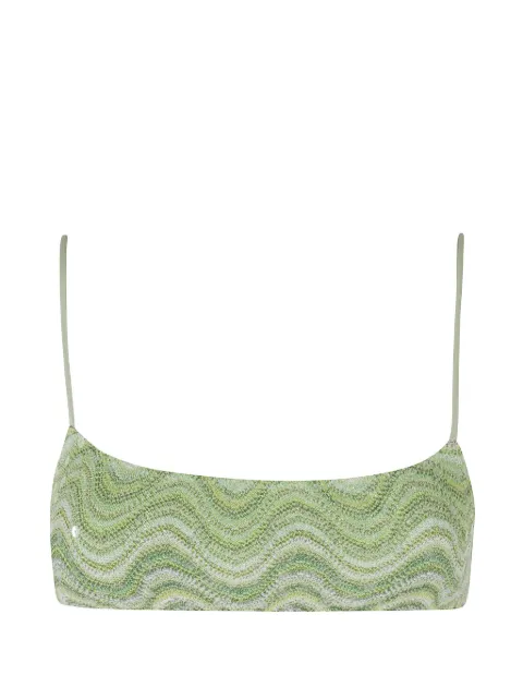 MC2 Saint Barth Sadie wave-pattern sequinned bikini top