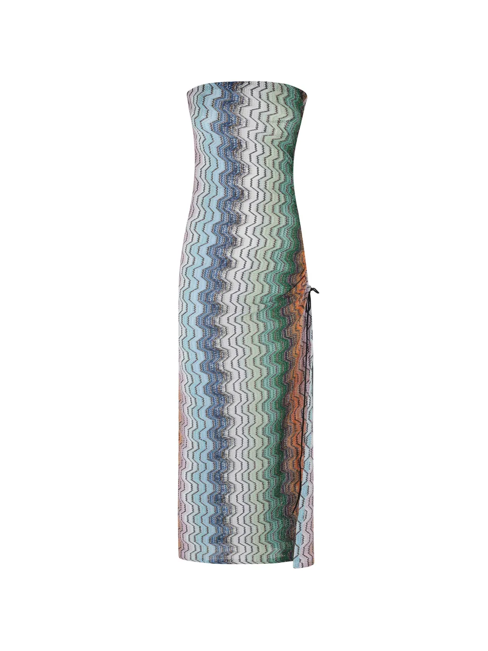 Missoni chevron-knit drawstring maxi dress - Blau