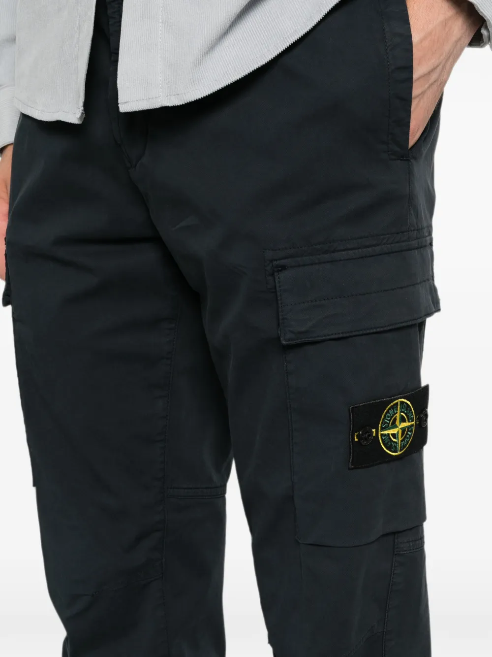 Stone Island Broek met logopatch Blauw