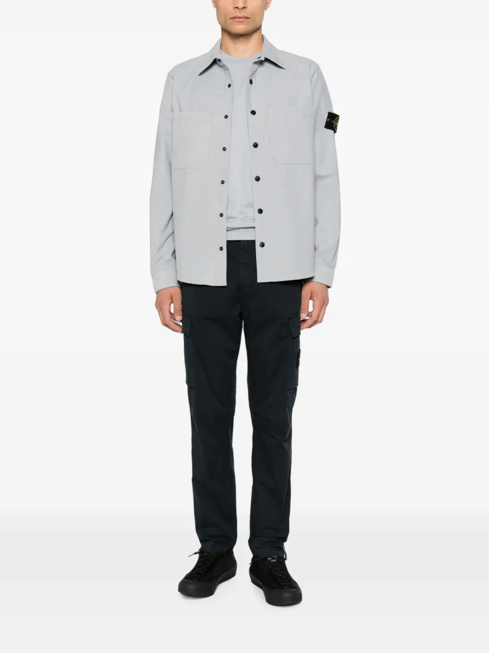 Stone Island Broek met logopatch Blauw