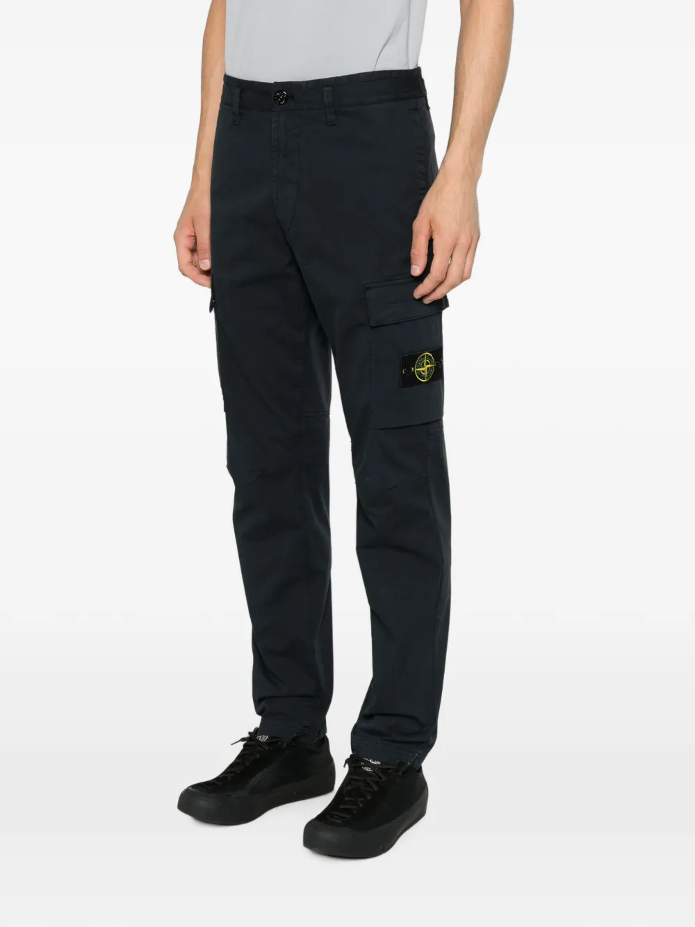 Stone Island Broek met logopatch Blauw
