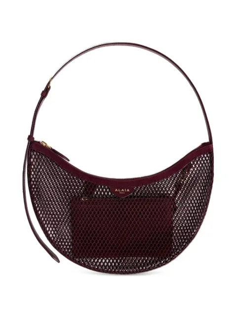 Alaïa one piece Demi-Lune bag in fishnet and suede