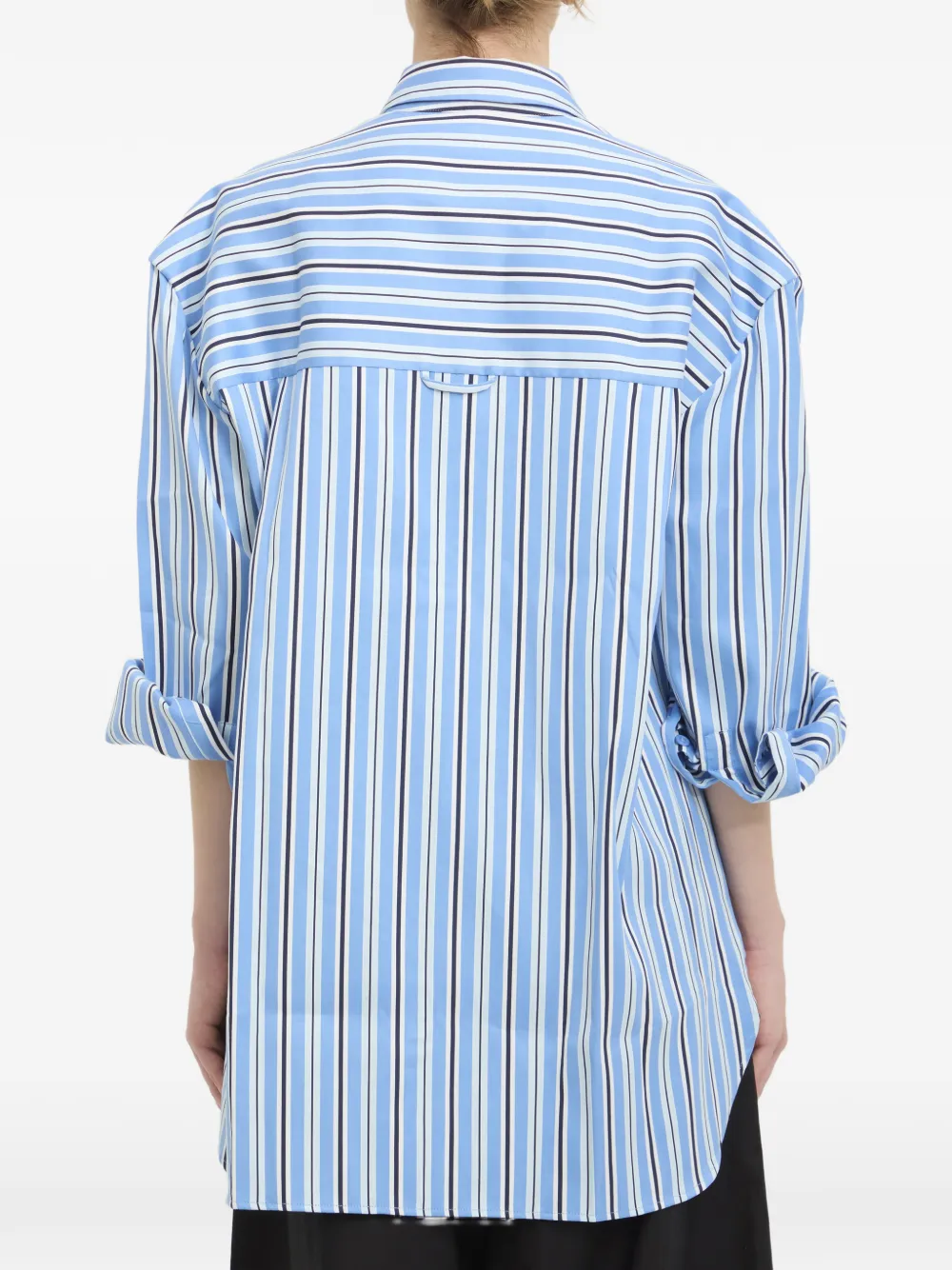 The Frankie Shop Oana gewatteerd katoenen overhemd met print Blauw