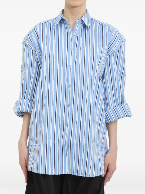 The Frankie Shop padded-shoulder striped shirt