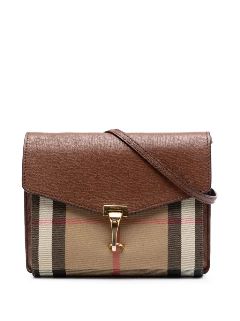 Burberry Pre-Owned 2000-2017 Small Leather and House Check Canvas Derby Macken crossbody bag
