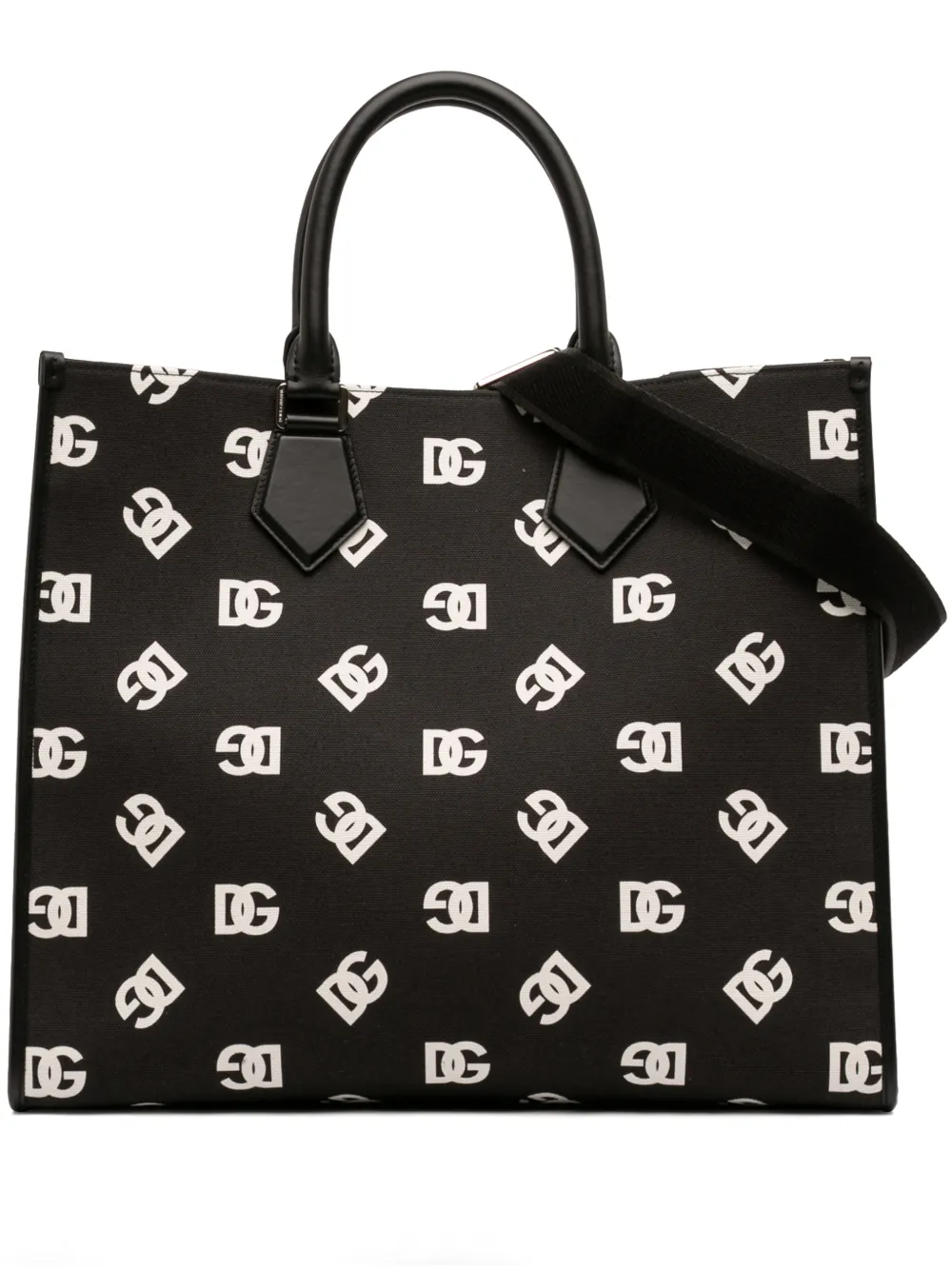 Dolce & Gabbana Pre-Owned 2020-2026 Large Logo Canvas Shopping Tote satchel - Nero