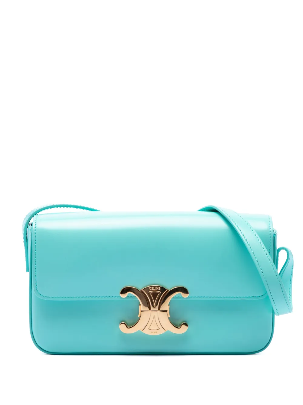 Celine Pre-Owned 2021 Shiny Calfskin Claude shoulder bag - Blue