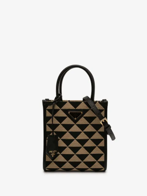 Prada Pre-Owned 2013-2026 mini Symbole Triangolo Satchel-Tasche aus Jacquard