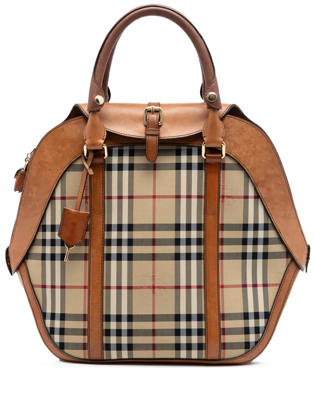 Burberry Pre-Owned 2000-2017 kleine Orchard Bowlingtasche aus beschichtetem Canvas mit Haymarket Check - Nude