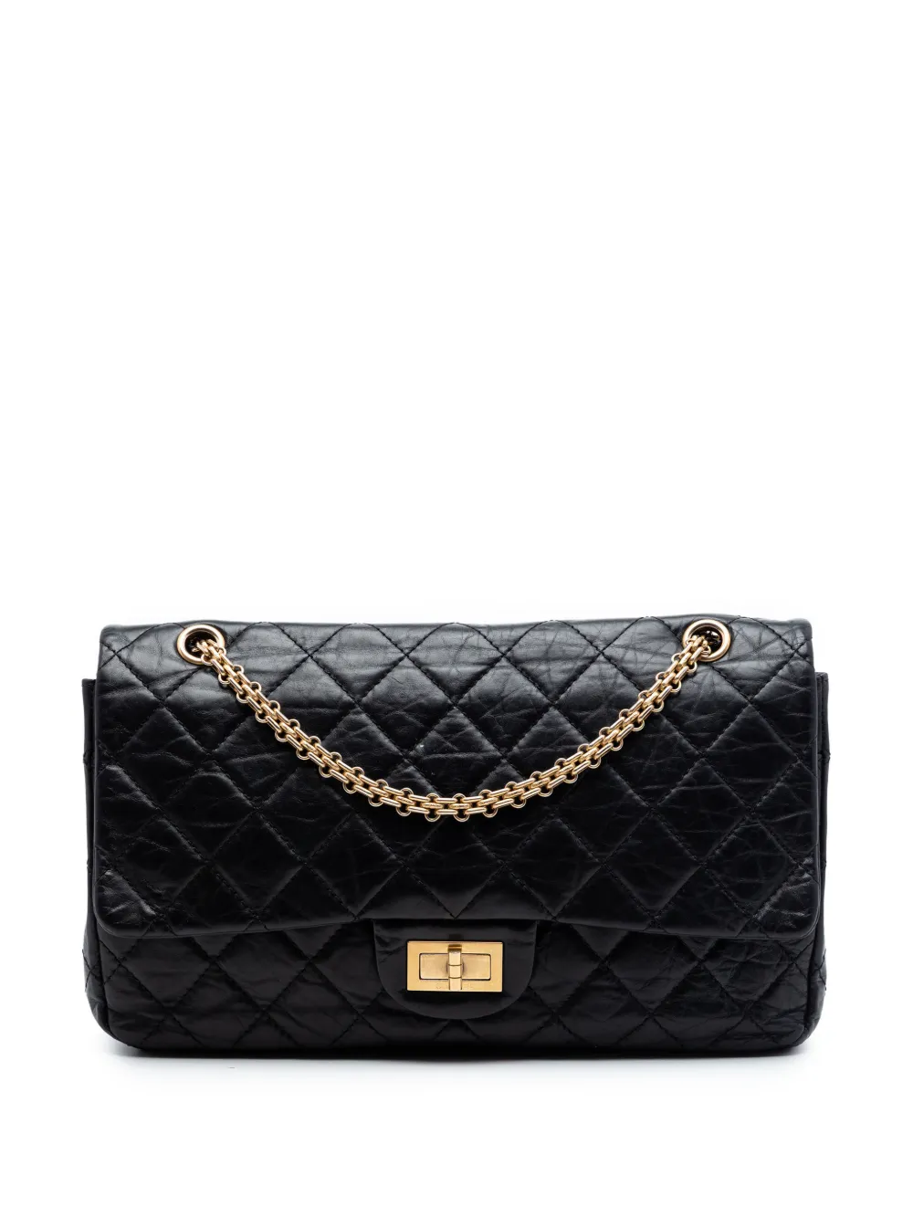 CHANEL Pre-Owned 2011 Quilted Aged Calfskin Reissue 2.55 Double Flap 227 shoulder bag - Nero