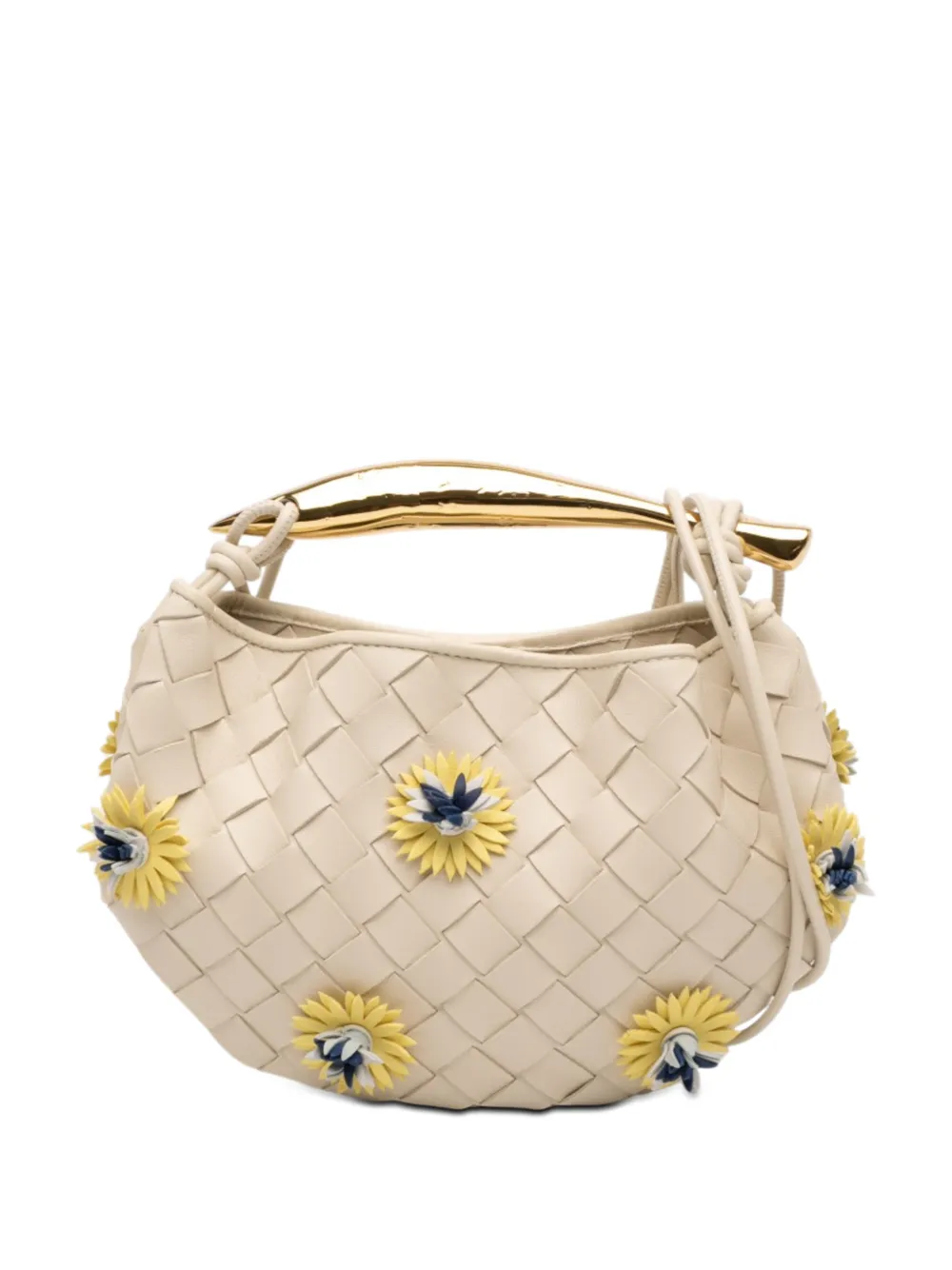 Bottega Veneta Pre-Owned 2021-2026 Baby Intrecciato Sardine Satchel-Tasche aus Lammleder - Weiß