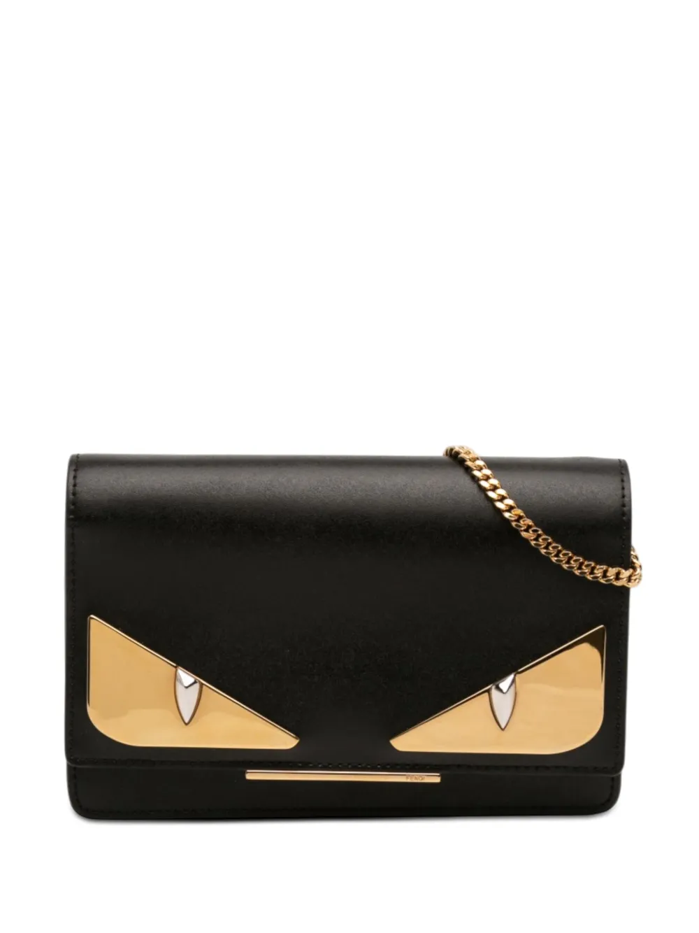 Fendi Pre-Owned 2010-2026 Leather Eye Monster Tube Wallet On Chain crossbody bag - Nero