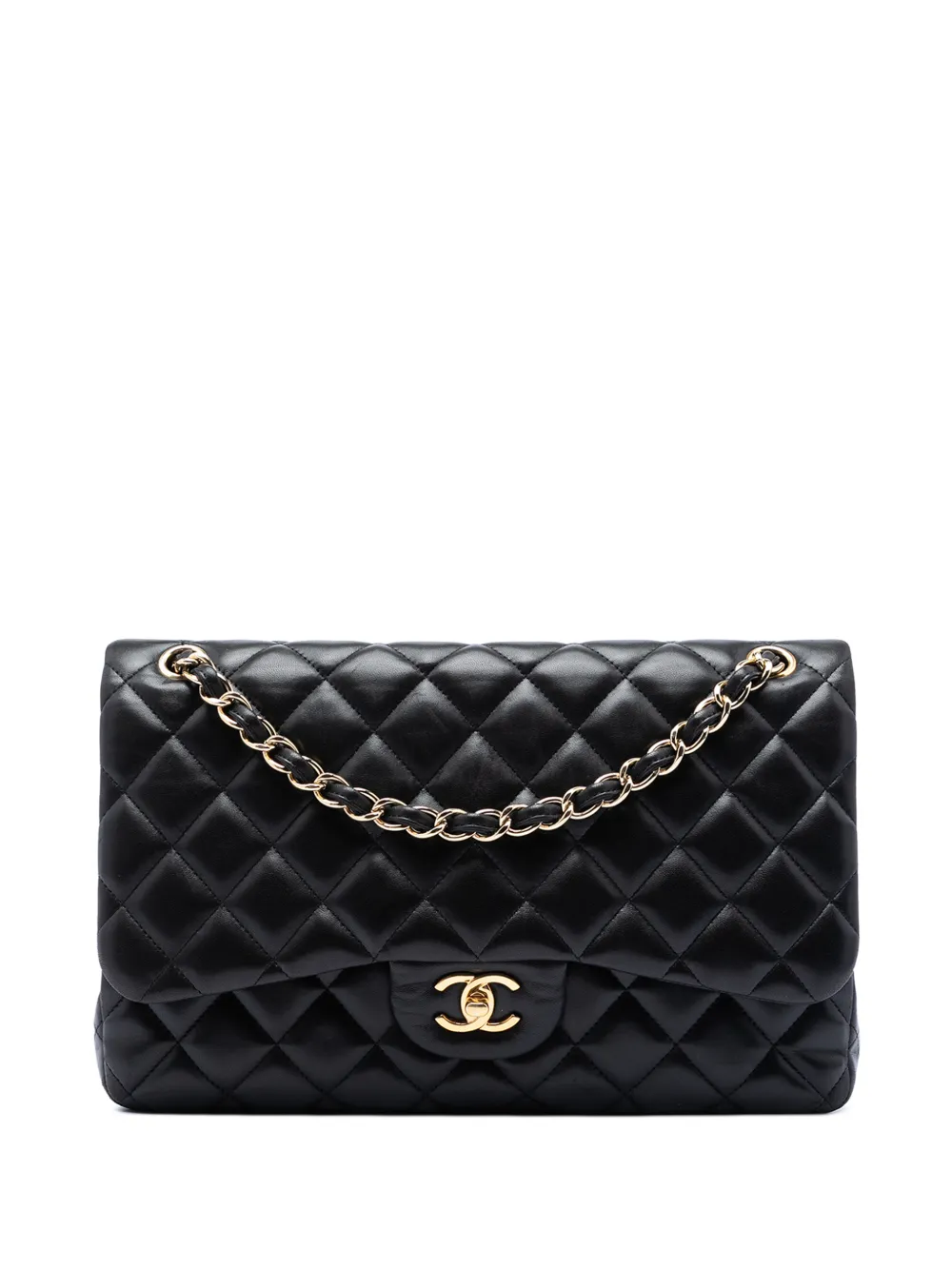CHANEL Pre-Owned 2014 Jumbo Classic Lambskin Double Flap shoulder bag - Black
