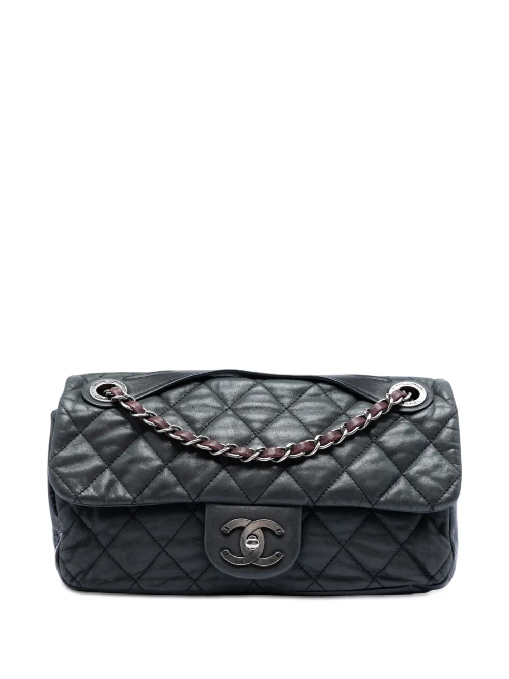 CHANEL Pre-Owned 2009-2010 Medium Iridescent Calfskin In The Mix Flap satchel - Black