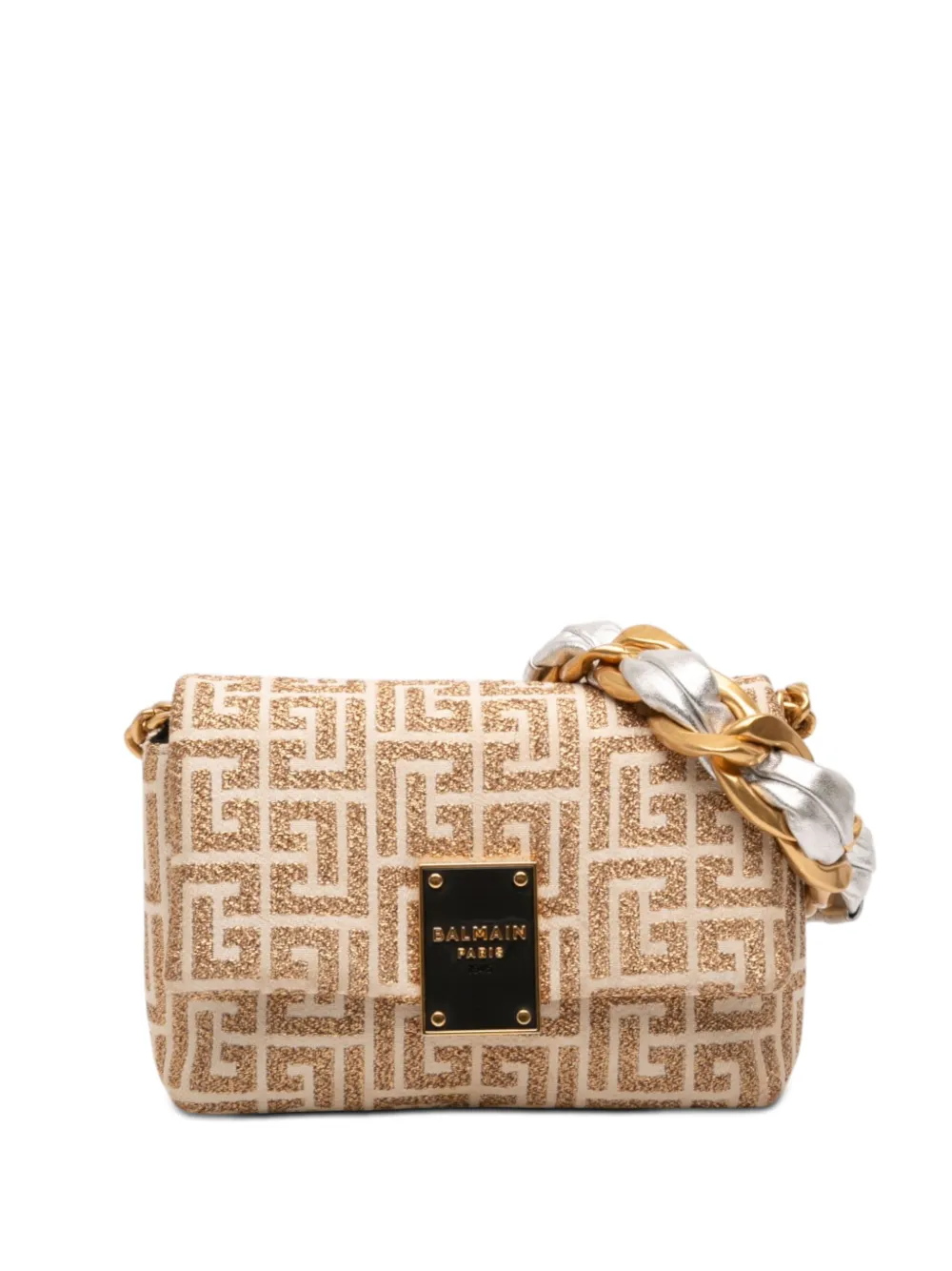 Balmain Pre-Owned 2010-2026 Mini Monogram Jacquard 1945 crossbody bag - Neutrals