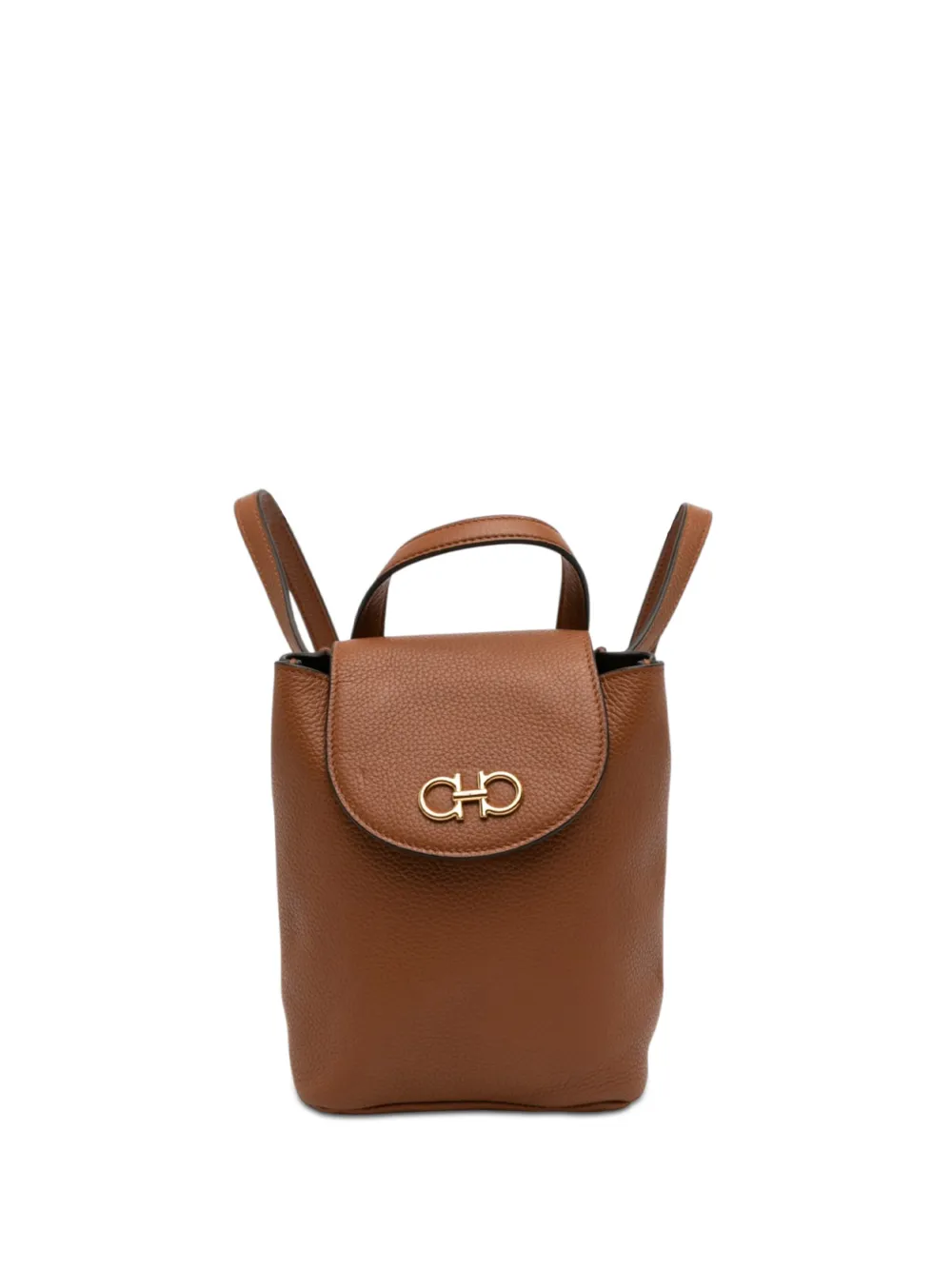 Ferragamo Pre-Owned 2022 Mini Leather Double Gancini backpack - Marrone