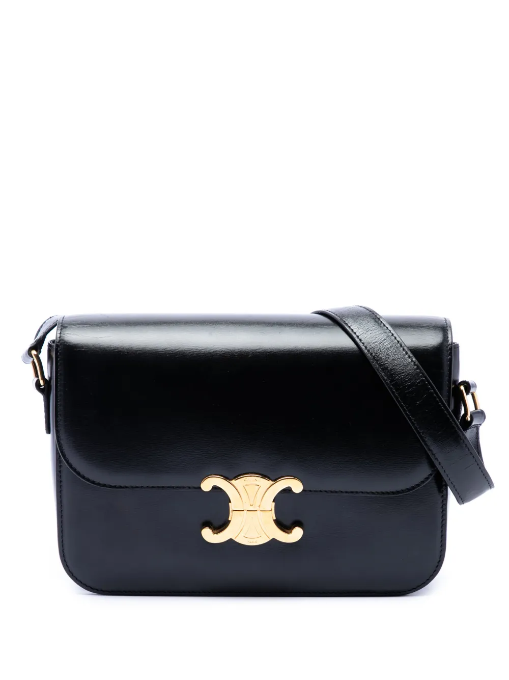 Celine Pre-Owned 2020 Classique Shiny Calfskin Triomphe crossbody bag - Black