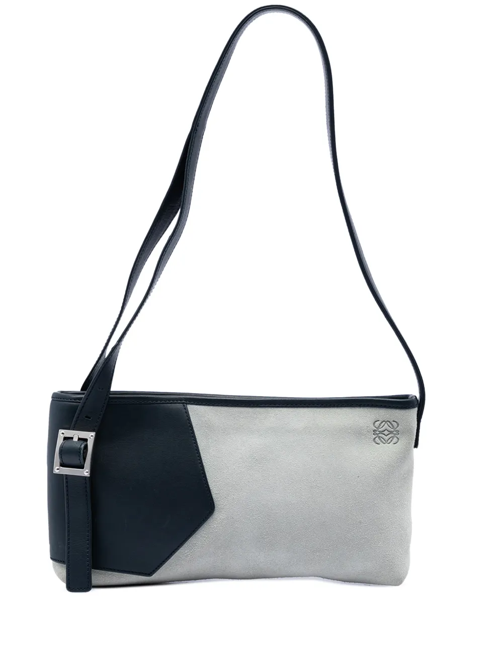 Loewe Pre-Owned 2010-2025 Suede Anagram Switching shoulder bag - Grey