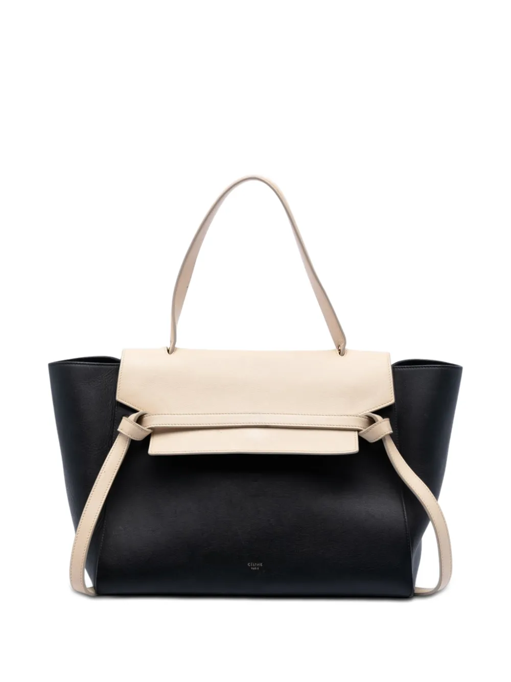 Celine Pre-Owned 2014 Mini Bicolor Smooth Calfskin Belt Bag satchel - Black