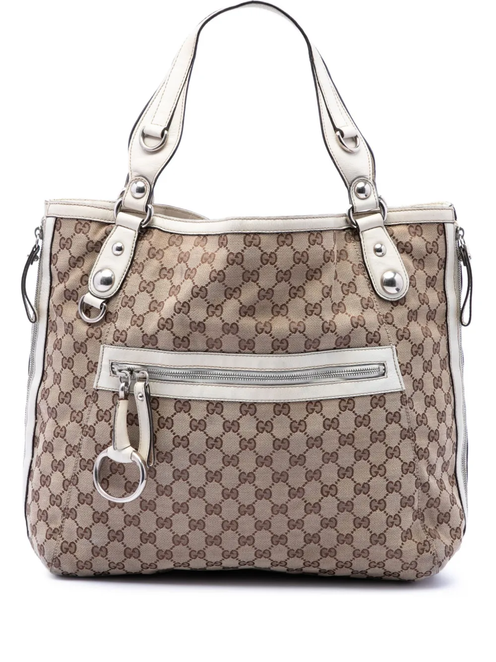 Gucci Pre-Owned 2016-2026 GG Canvas Icon Bit Zip tote bag - Bianco