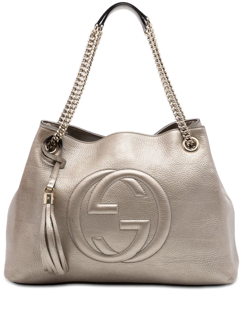 Gucci Pre-Owned 2016-2026 Medium Metallic Calfskin Soho Chain tote bag - Oro
