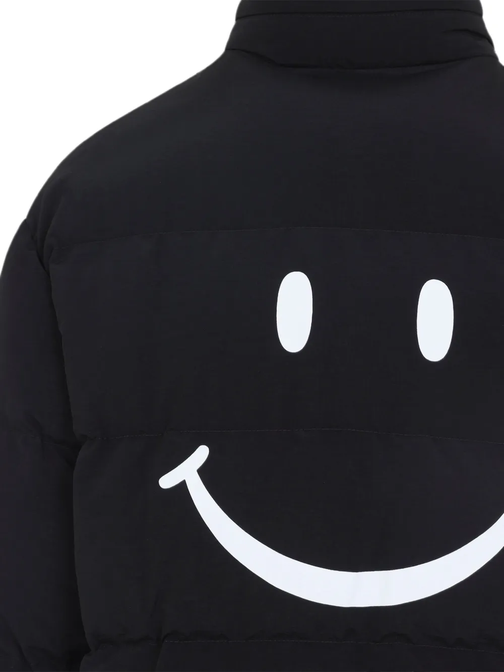 Moschino x Smiley gewatteerd donsjack met logoprint Zwart