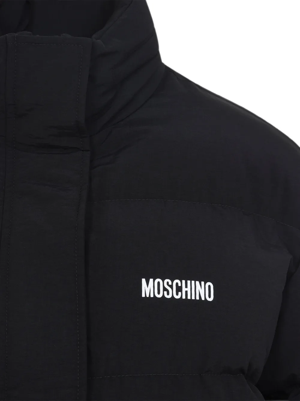 Moschino x Smiley gewatteerd donsjack met logoprint Zwart