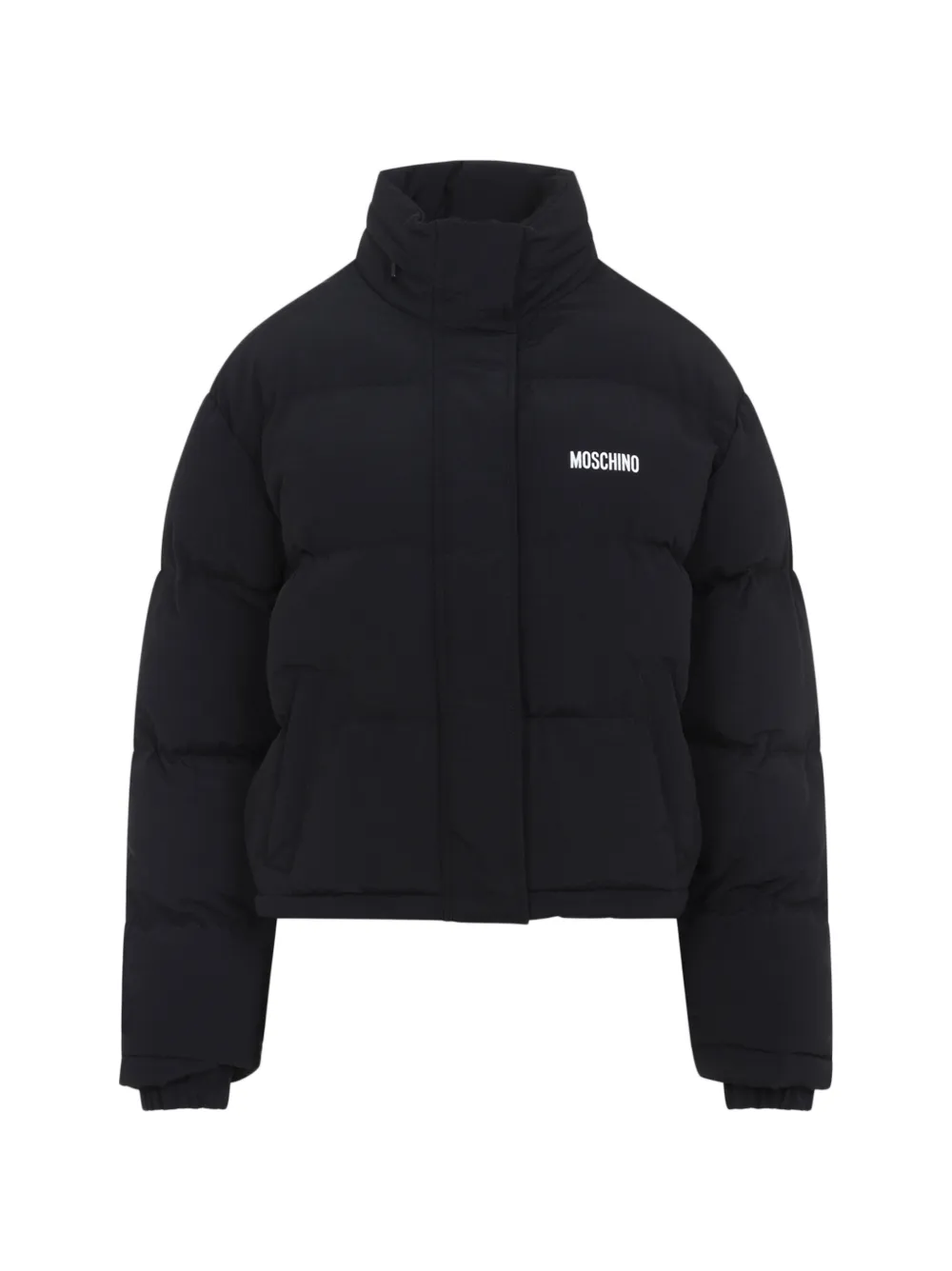 Moschino x Smiley logo-print padded puffer - Nero