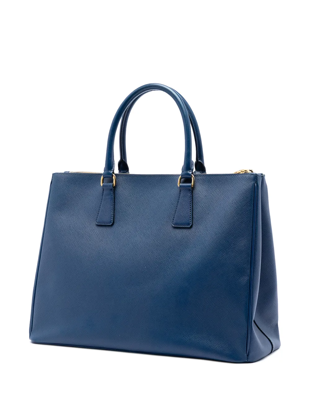 Prada Pre-owned 2013-2026 Large Saffiano Lux Galleria Double Zip Tote Bag in Blue, view 3