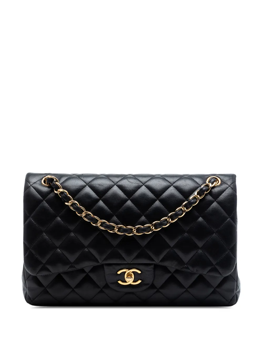 CHANEL Pre-Owned 2014-2015 Jumbo Classic Lambskin Double Flap shoulder bag - Nero