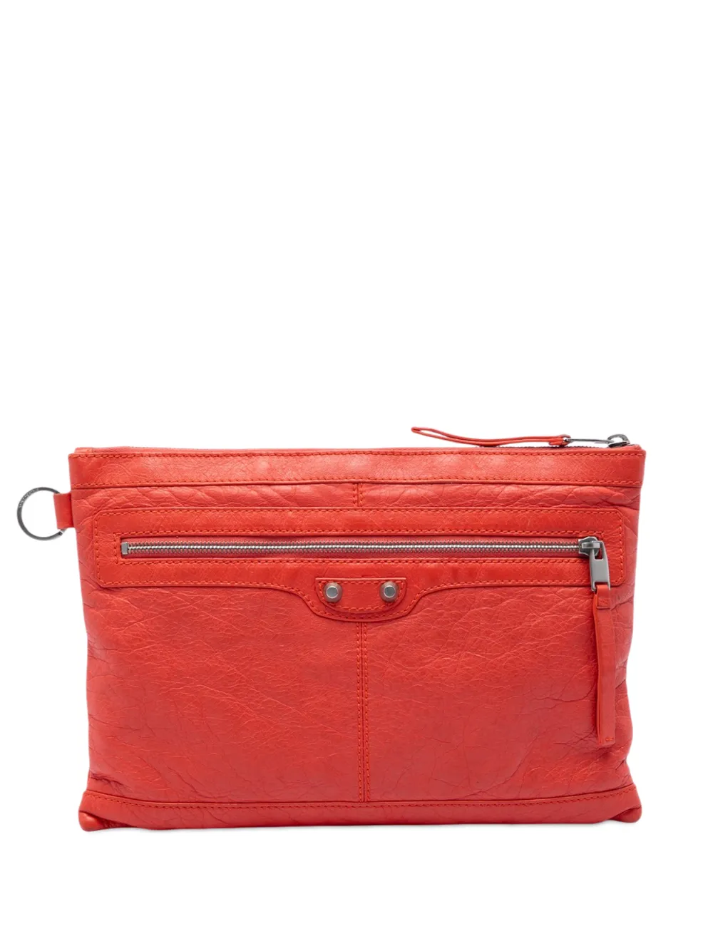 Balenciaga Pre-Owned 2016 Lambskin Motocross Classic Clip M clutch bag - Arancione