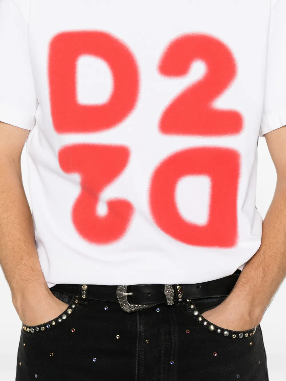 DSQUARED2 Katoenen T-shirt met logoprint Wit