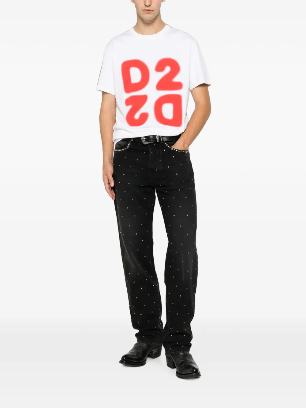 DSQUARED2 Katoenen T-shirt met logoprint Wit