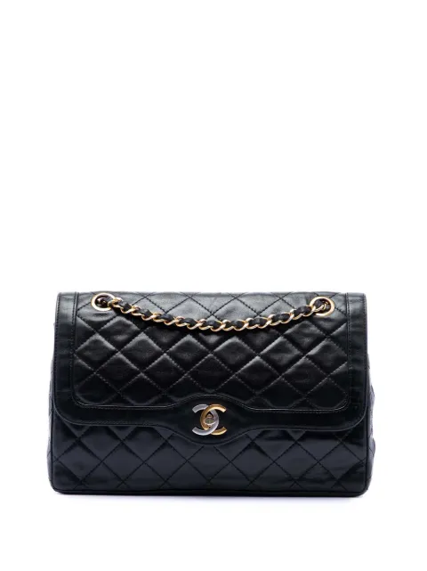 CHANEL Pre-Owned 1986-1988 Limited Edition Paris Double Flap gewatteerde lamsleren schoudertas