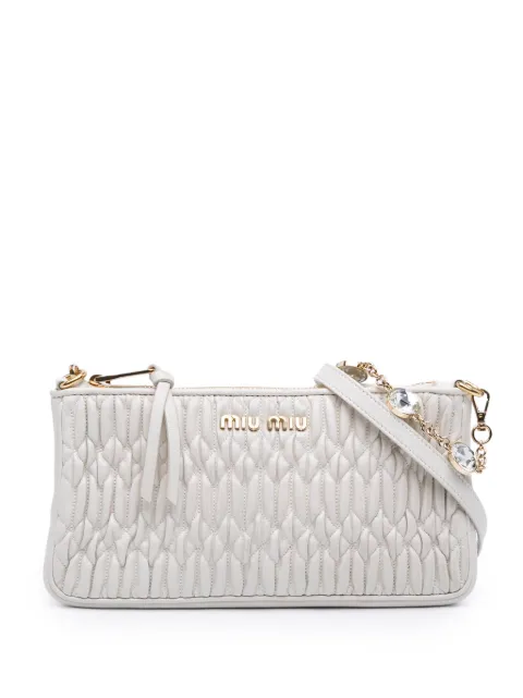 Miu Miu Pre-Owned 2010-2026 Matelasse Nappa Crystal Chain satchel