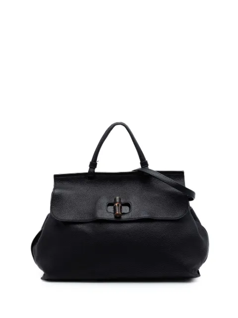 Gucci Pre-Owned 2016-2026 Large Calfskin Bamboo Daily satchel