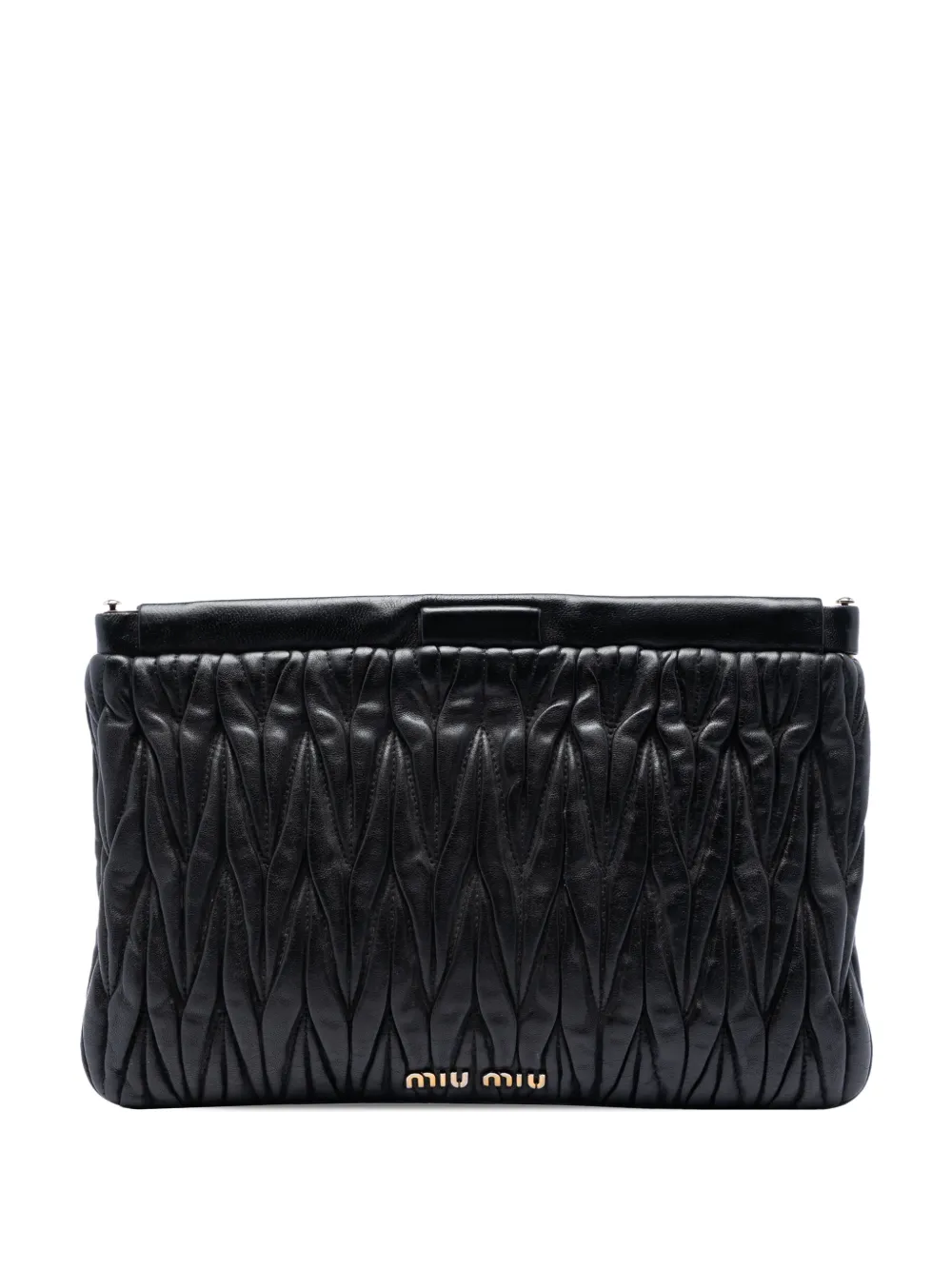 Miu Miu Pre-Owned 2010-2026 Matelasse Nappa Frame clutch bag - Nero